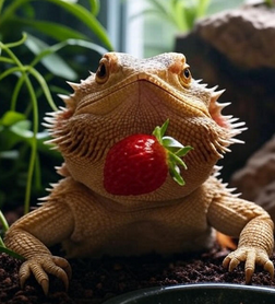 bearded dragon eat strawberry 