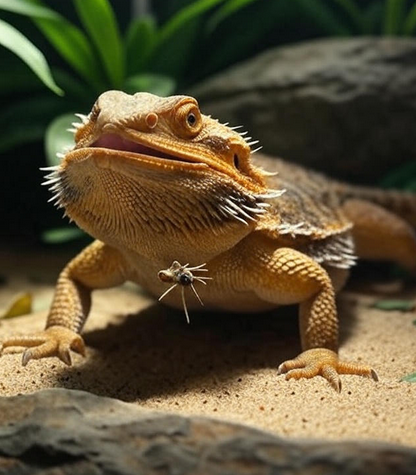 bearded dragon eating