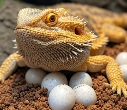 Bearded dragon eggs in incubation setup