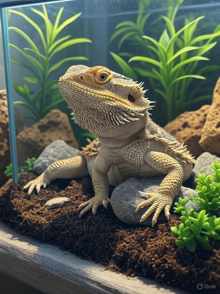 bearded dragon in enclosure