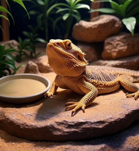 Bearded dragon with UVB and calcium