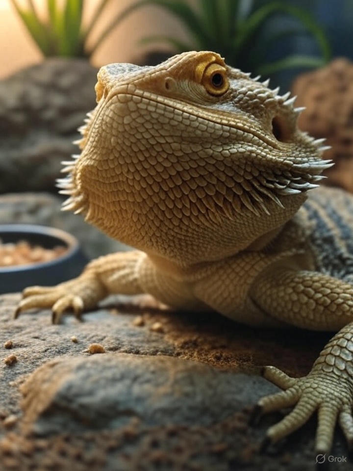 bearded lizard up close 