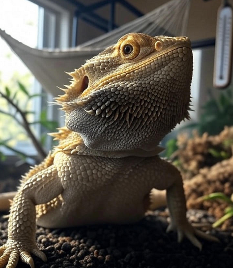 Male bearded dragon head-bobbing